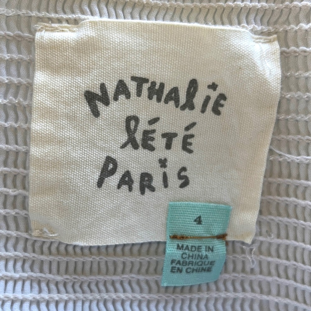 Nathalie Lete Paris Anthropologie Octopus Sea Life Print Dress White Size 4 - Picture 6 of 13